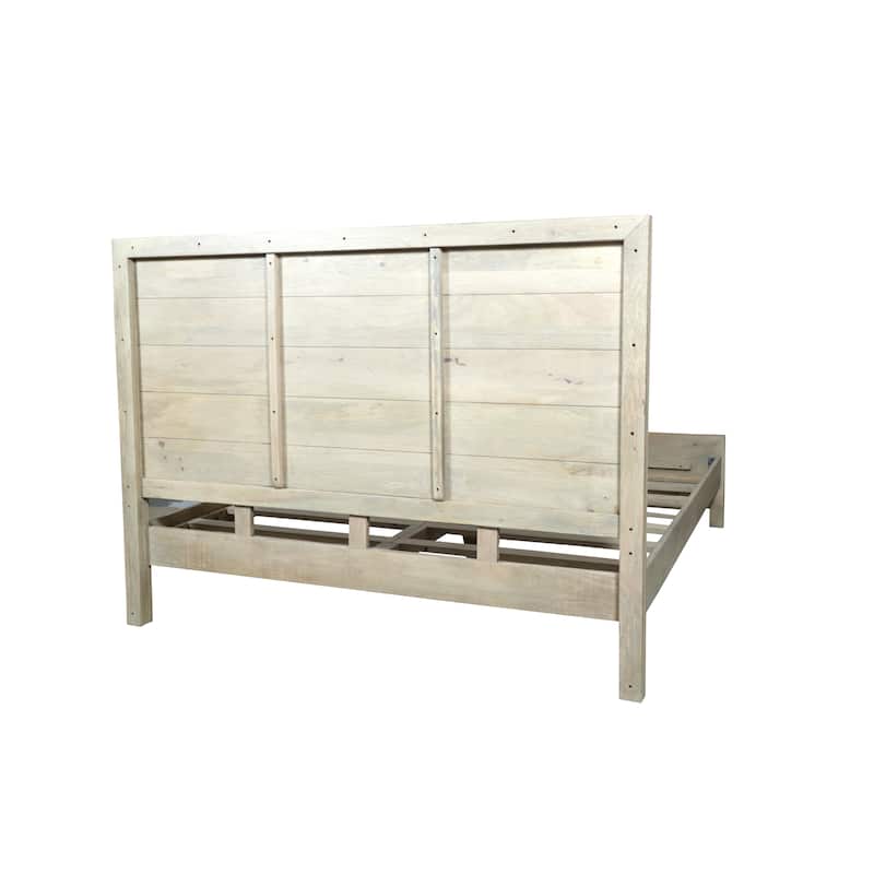 Carved King Panel Bed with Solid Wood Frame