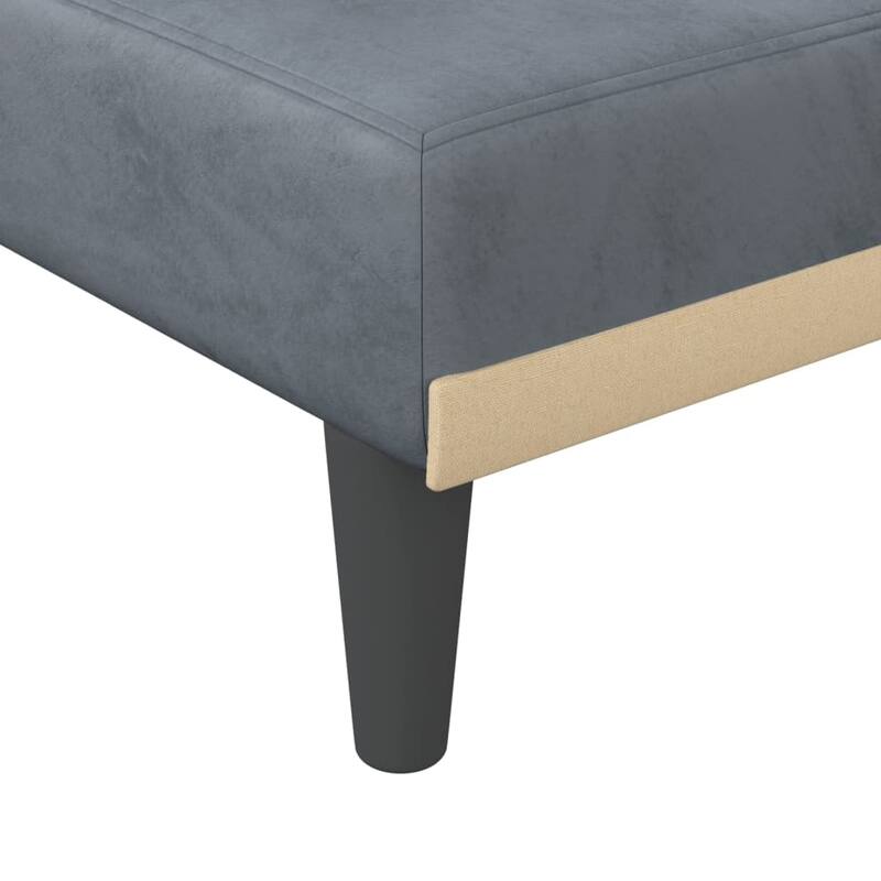 vidaXL Chaise Longue Black Velvet - 21.7" x 55.1" x 27.6"