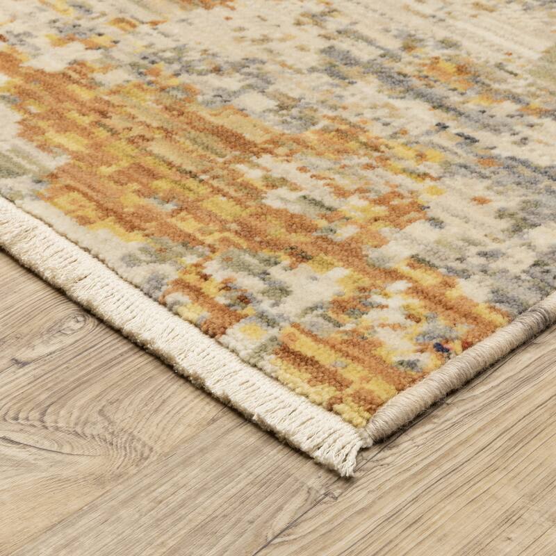Style Haven Shiloh Mottled Abstract Beige/Gold Wool Blend Area Rug