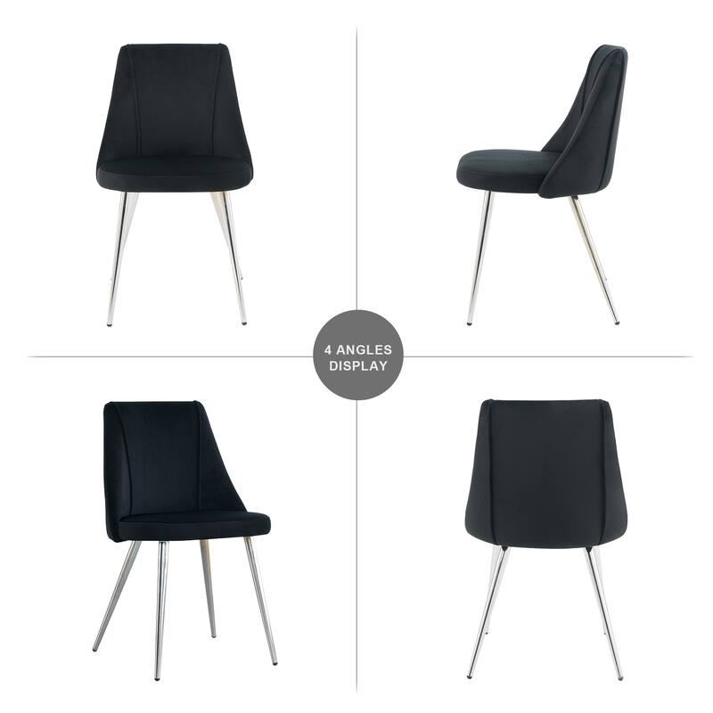Modern simple velvet dining chair,set of 4