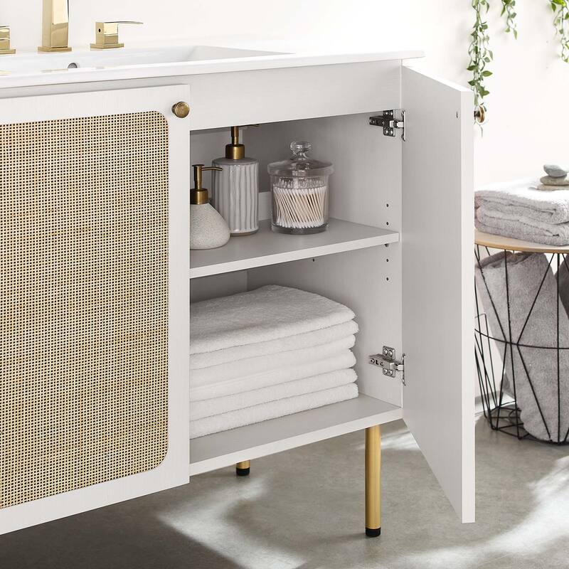 Chaucer 18"/24"/30"/36"/48"Single Basin/48" White Basin Bathroom Vanity