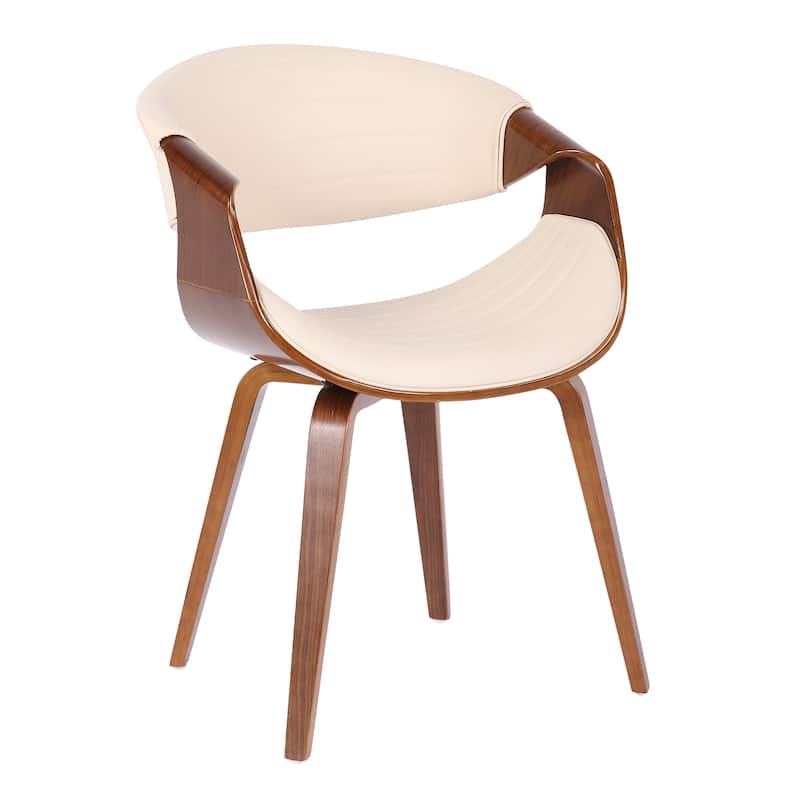 Carson Carrington Kanteborg Faux Leather/Wood Dining Chair - Cream/Walnut Wood