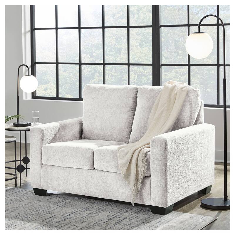 Signature Design by Ashley Rannis Snow Twin Sofa Sleeper - 54"W x 40"D x 39"H - 54"W x 40"D x 39"H - Snow