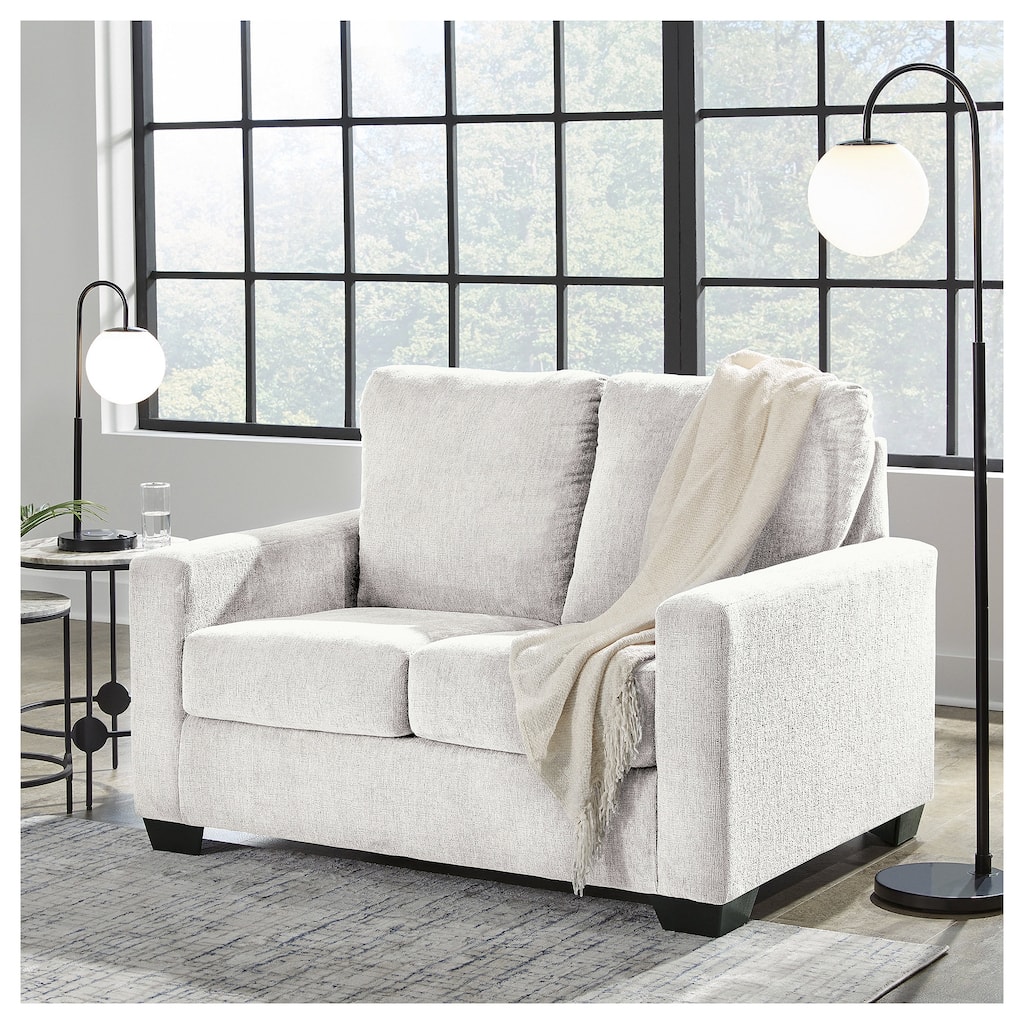 Signature Design by Ashley Rannis Snow Twin Sofa Sleeper - 54"W x 40"D x 39"H