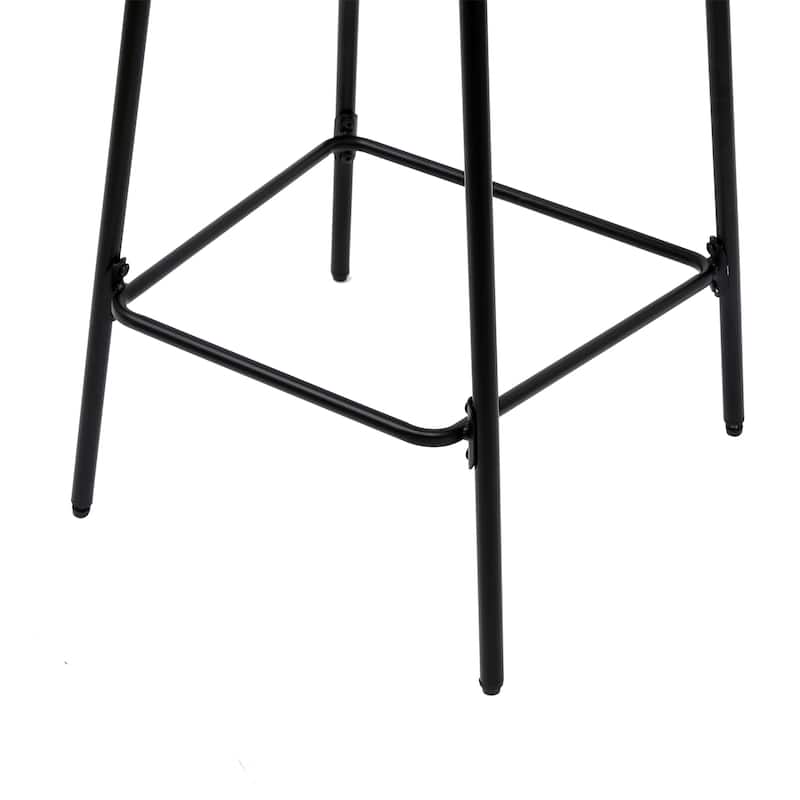 GDFStudio - Rosdale Modern Farmhouse Handwoven Paper Rope Counter Height Bar Stool with Metal Frame and Backrest, Set of 2