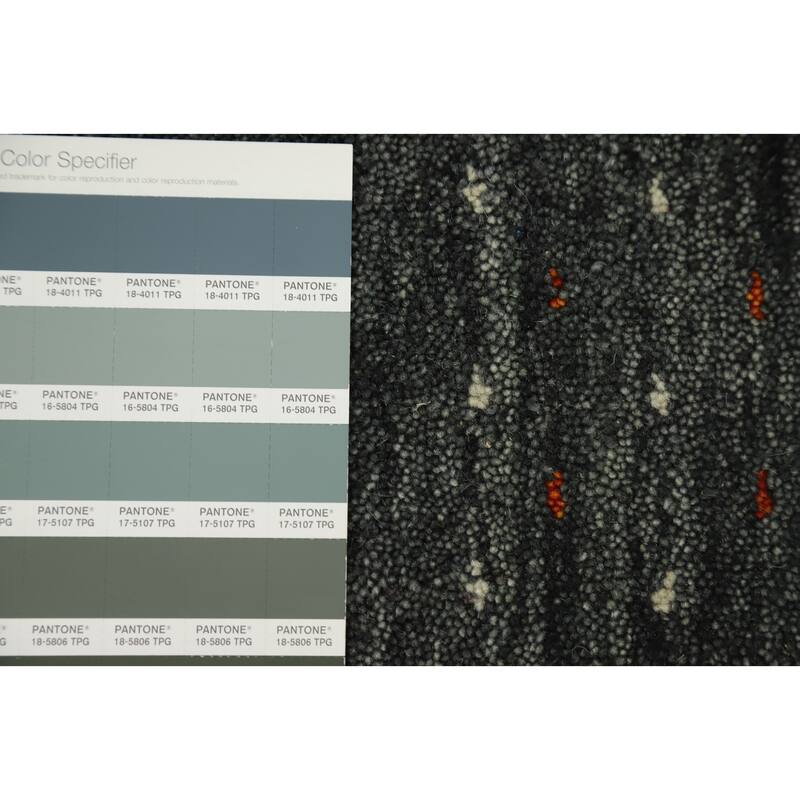 Hand Knotted Oriental 100% Wool Carpet Tribal Animal Pictorial Greys & Charcoal Gabbeh Area Rug - 9' 9'' X 10' 0''
