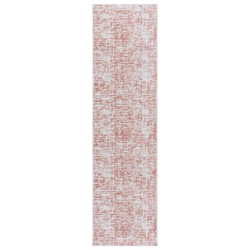 SAFAVIEH Bayside Machine Washable Neshka Modern Abstract Rug - 2'2" x 8' Runner - Ivory/Orange Beige