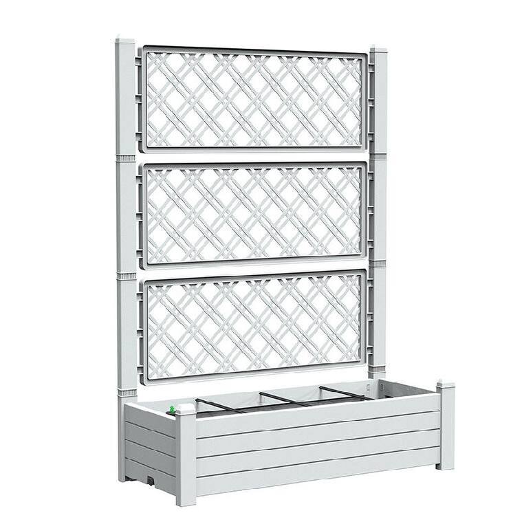 Raised Planter Bed with Trellis - 78L/21Gal Soil & 12.5L Water, 61.7-61.8 Inch Height Outdoor Planter - 78L/21GAL
