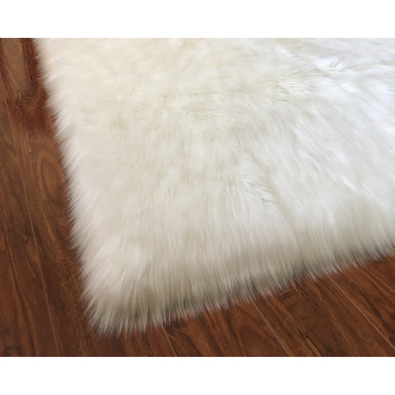 Legacy Home Faux Sheepskin Square Shag Area Rug