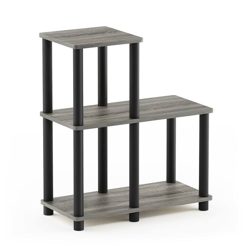 Furinno Turn-N-Tube Accent Decorative Shelf, Columbia Walnut/Black