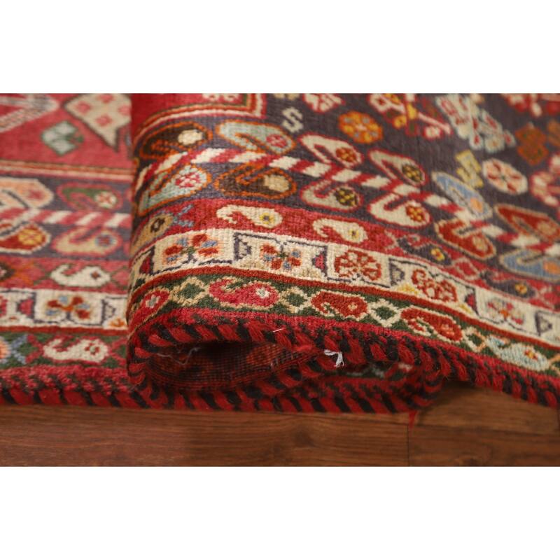Vegetable Dye Abadeh Persian Vintage Area Rug Hand-Knotted Wool Carpet - 4'3"x 6'9"