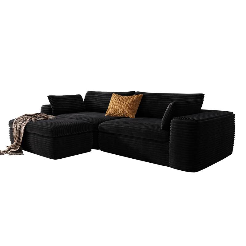 110" L Shaped Modern Minimalist Sofa
