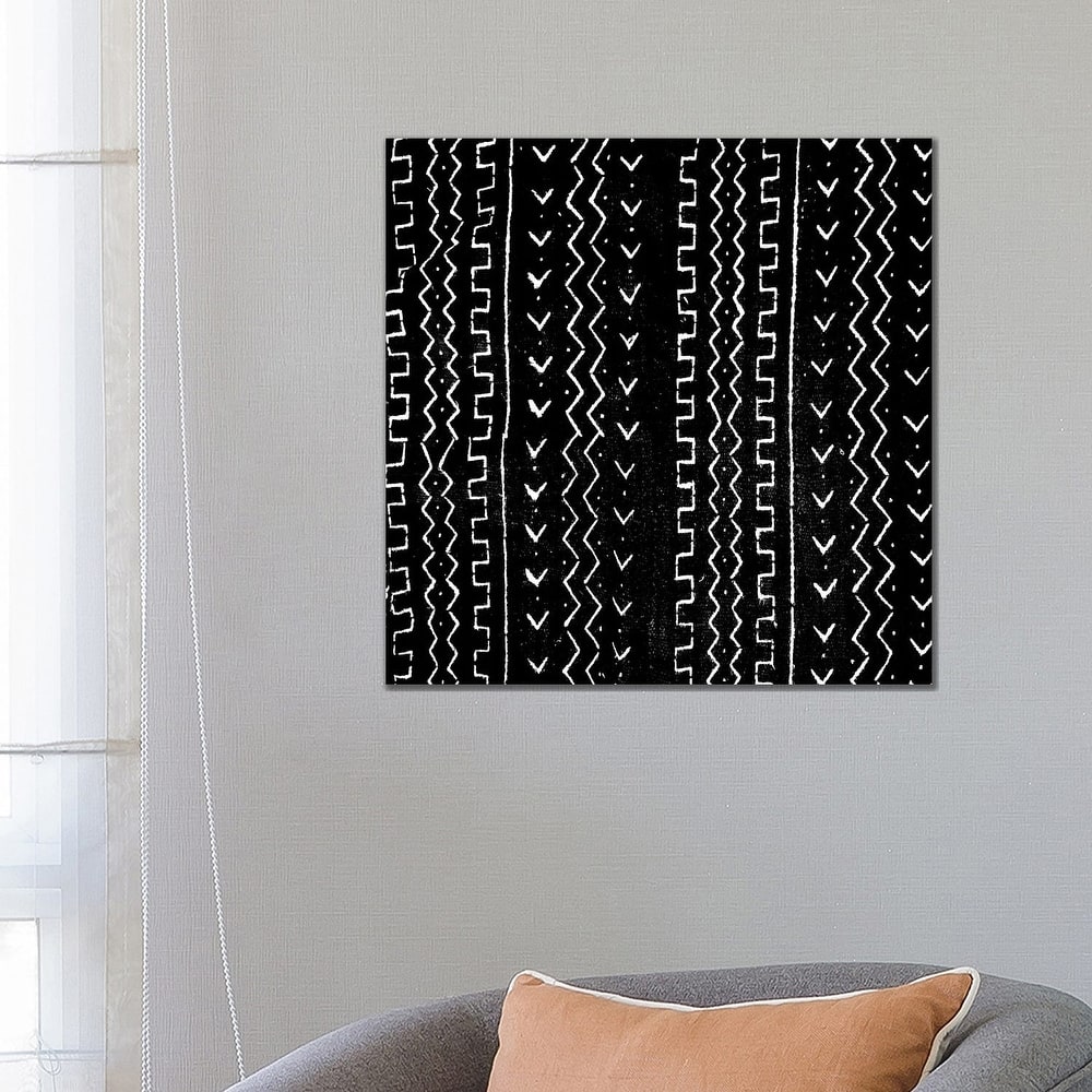 iCanvas "Mudcloth Black Geometric Design VI" by Ellie Roberts Canvas Print