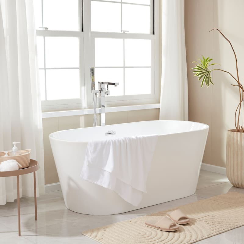 Vanity Art 67" Acrylic Freestanding Soaking Bathtub