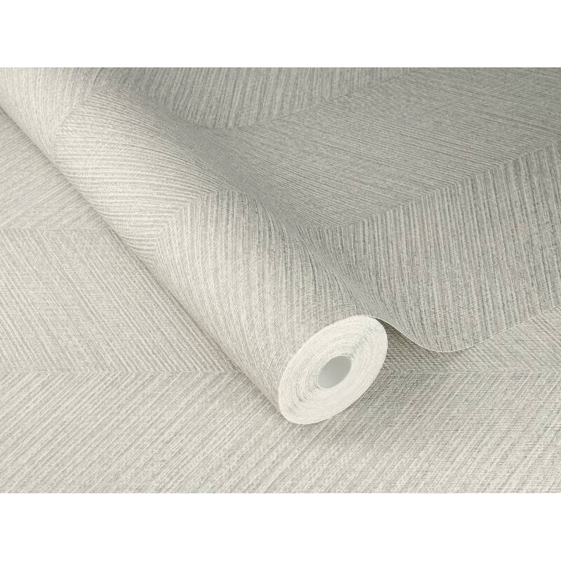 A-Street Prints Ione Grey Textured Chevron Wallpaper