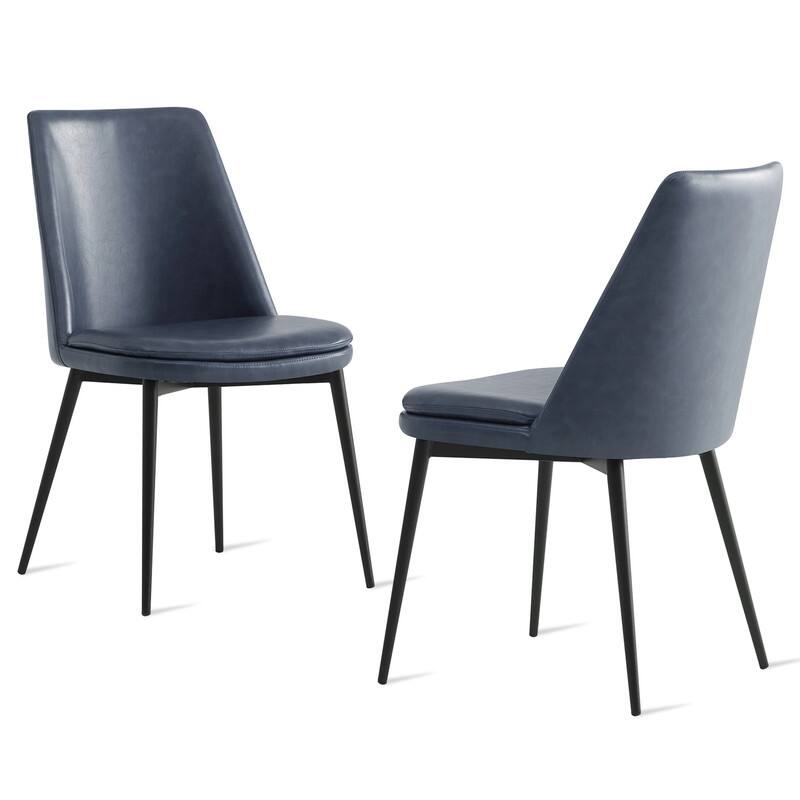 Ariel Mid-Century Upholsteried Dining Chair with Metal Legs Set of 2