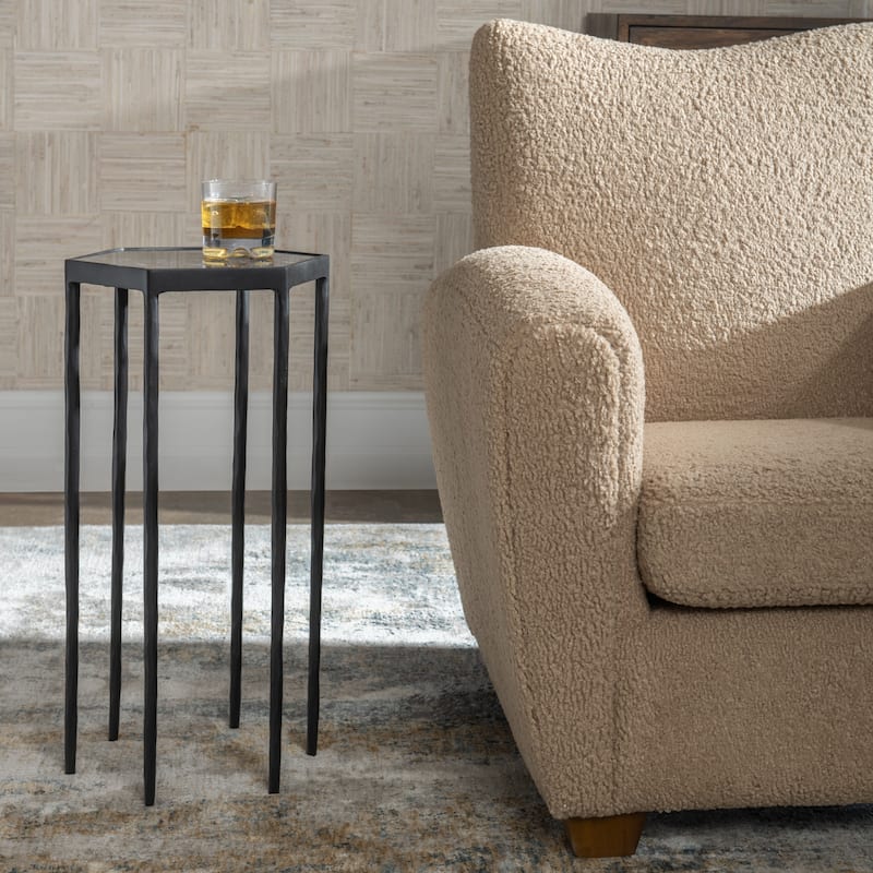 Hexagonal Marble Top Accent Table - 24"