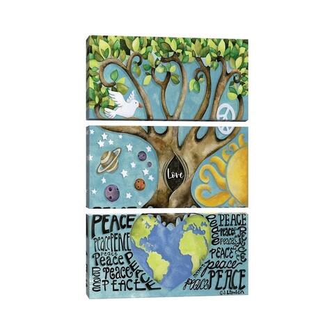 iCanvas "Peace & Love" by Jennifer Lambein 3-Piece Wall Art Set