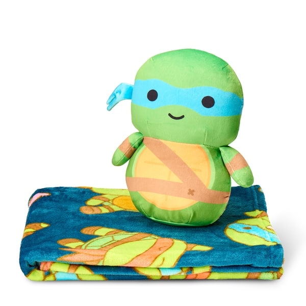 slide 2 of 6, Nickelodeon Teenage Mutant Ninja Turtles Hugger Pillow and Silk Touch Throw Blanket Set 50" x 60" - Cute Leo
