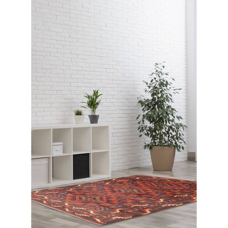 ECARPETGALLERY Hand-knotted Teimani Dark Navy Wool Rug - 3'10 x 6'6