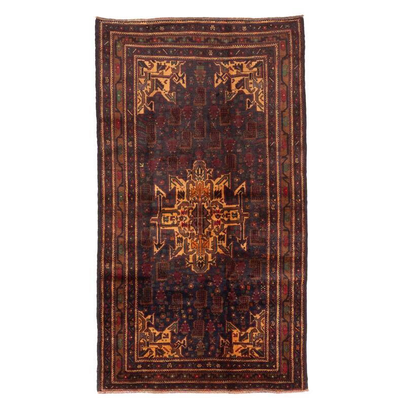 ECARPETGALLERY Hand-knotted Teimani Black Wool Rug - 3'7 x 6'4
