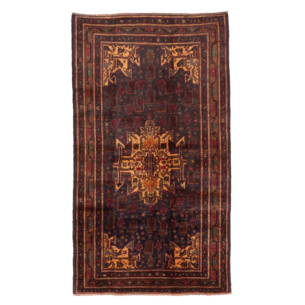 ECARPETGALLERY Hand-knotted Teimani Black Wool Rug - 3'7 x 6'4