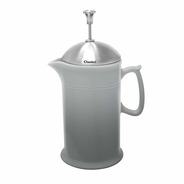 Chantal Ceramic French Press with Stainless Steel Plunger and Lid (Faded Gray) - faded grey. Opens flyout.