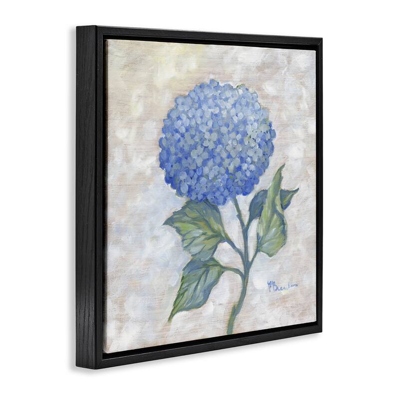 Stupell Traditional Blue Hydrangea Bloom Framed Floater Canvas Wall Art Design By Paul Brent