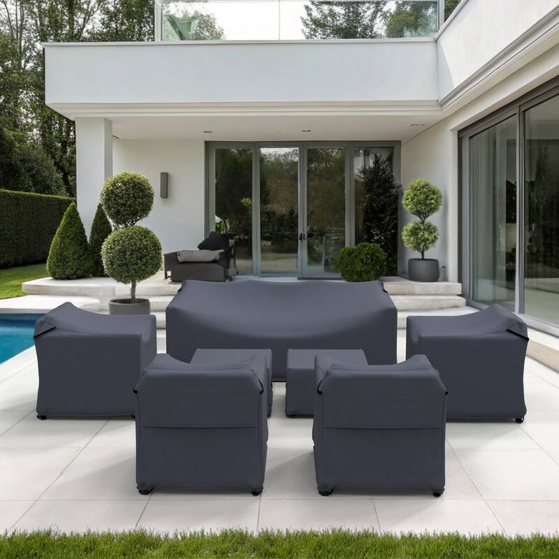 Forever Patio Outdoor Seating Group Furniture Cover Set ( Set of 7 ) - 33 x 76 x 30