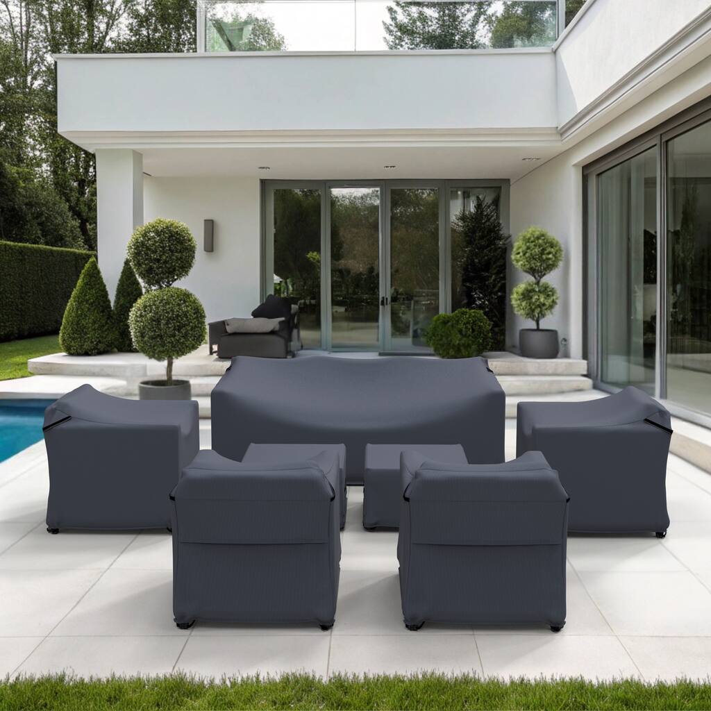 Forever Patio Outdoor Seating Group Furniture Cover Set ( Set of 7 ) - 33 x 76 x 30