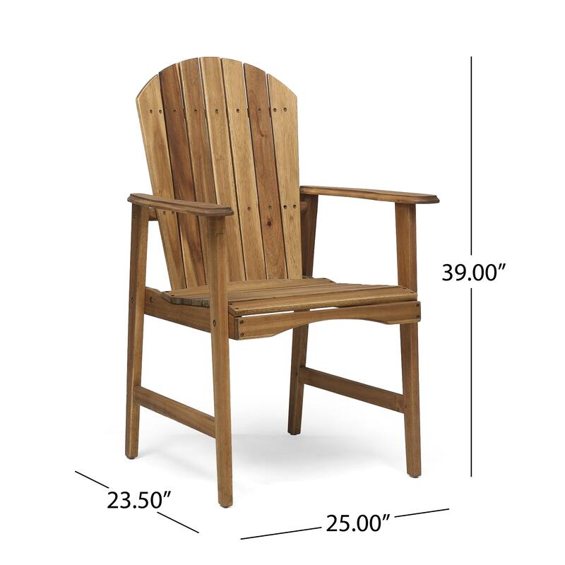 Acacia Wood Outdoor Patio Dining Chairs Set of 2, Rustic Garden Dining Chairs Farmhouse Adirondack Patio Chairs for Backyard