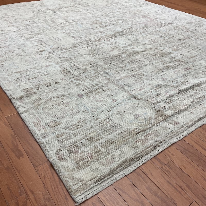 HERAT ORIENTAL Handmade Vegetable Dyed Oushak Wool Rug - 8'3" x 9'6"