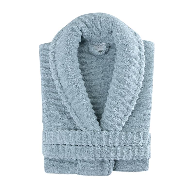 Ribbed Zero Twist Turkish Cotton Unisex Bathrobe