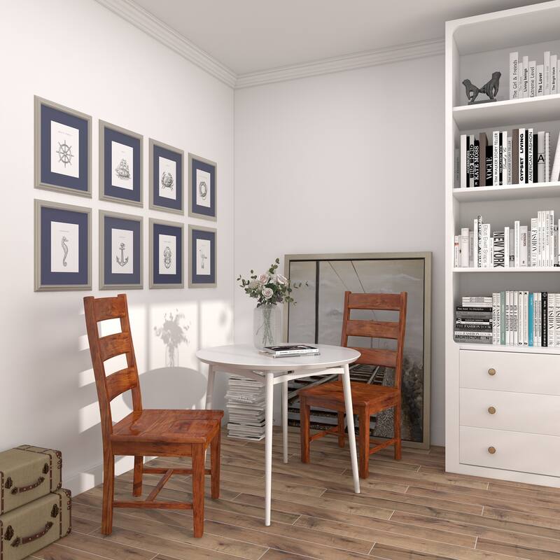 Brown Mango Wood Ladder Back Dining Chair (Set of 2)