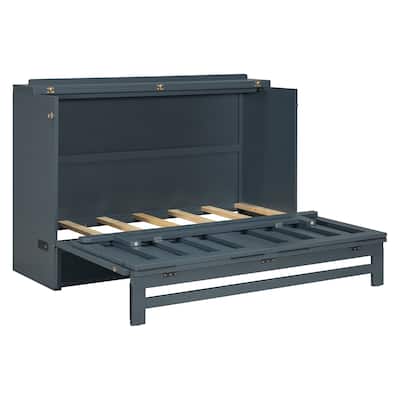 Queen Size Murphy Bed with Built-in USB Ports, Large Storage Drawer, and Sleek Cabinet Design for Modern Spaces