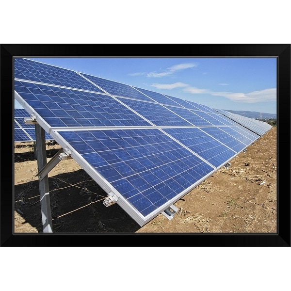 "Solar energy panels, Italy" Black Framed Print