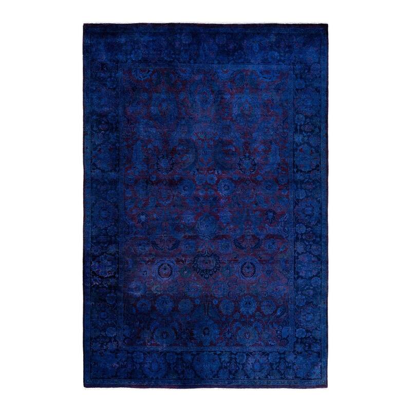 Fine Vibrance One-of-a-Kind Hand-Knotted Area Rug - Blue, 6' 2" x 9' 0" - 6' 2" x 9' 0"