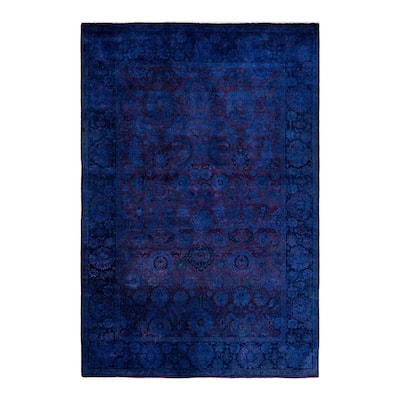 Fine Vibrance One-of-a-Kind Hand-Knotted Area Rug - Blue, 6' 2" x 9' 0" - 6' 2" x 9' 0"