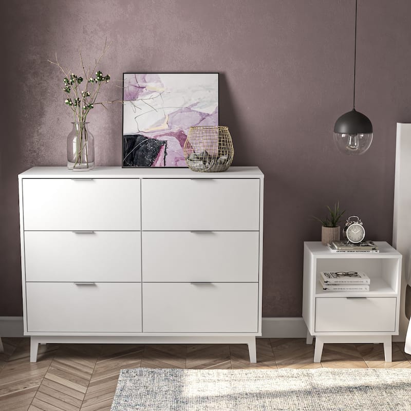 Polifurniture Victoria Modern 6 Drawer Double Dresser