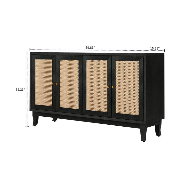 Modern Farmhouse Style Horizontal Sideboard with Two Cabinets
