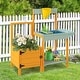 preview thumbnail 1 of 7, Kids Outdoor Potting Bench with See-Through Window - 35" x 15" x 35"(L x W x H) Yellow and Blue