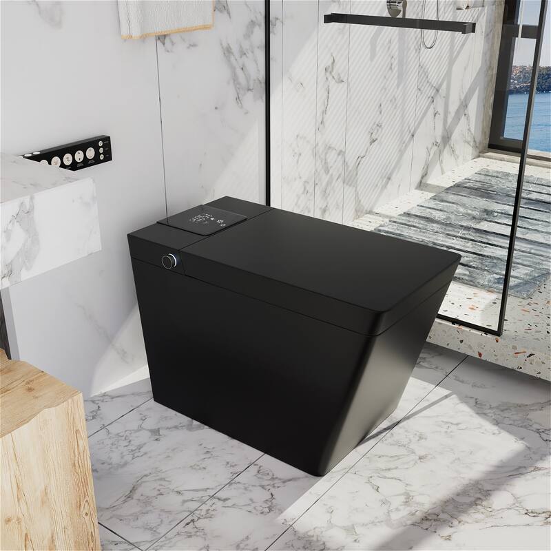Giving Tree Smart Square 1.28 GPF One-Piece Floor Toilet with Heated Seat, Touching Control, Remote Control, Elongated