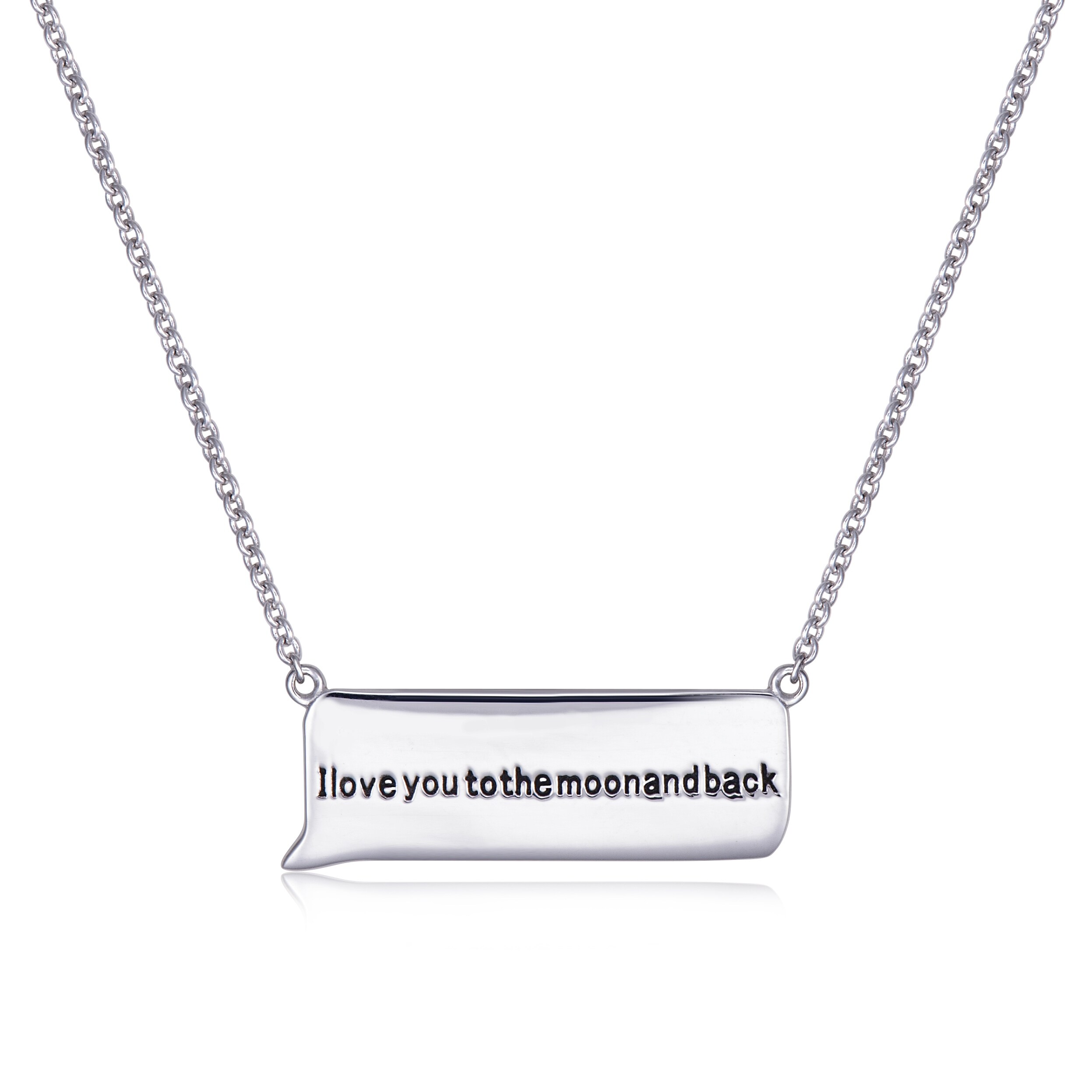 Forever Last Sterling Silver I Love You To The Moon Back Necklace Overstock
