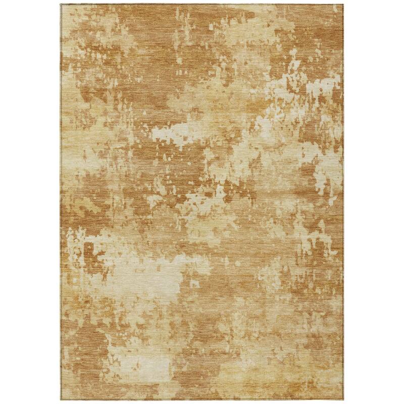 Machine Washable Indoor/Outdoor Contemporary Blend Chantille Rug