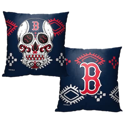 MLB Boston Red Sox Candy Skull 18 Inch Throw Pillow