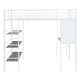 preview thumbnail 9 of 11, Full Size Loft Metal Bed with 3 Layers of Shelves and Desk, White