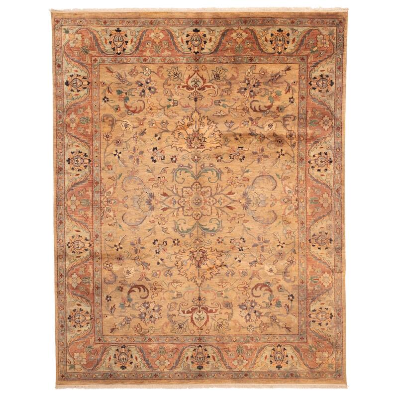 ECARPETGALLERY Hand-knotted Finest Agra Jaipur Light Brown Wool Rug - 8'0 x 10'1