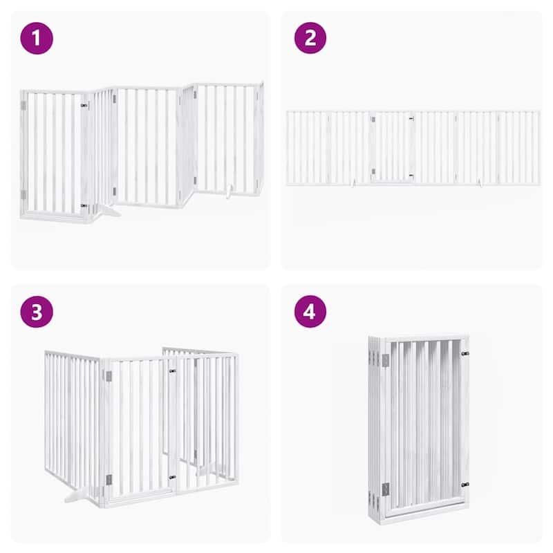 vidaXL Dog Gate Foldable Poplar Wood