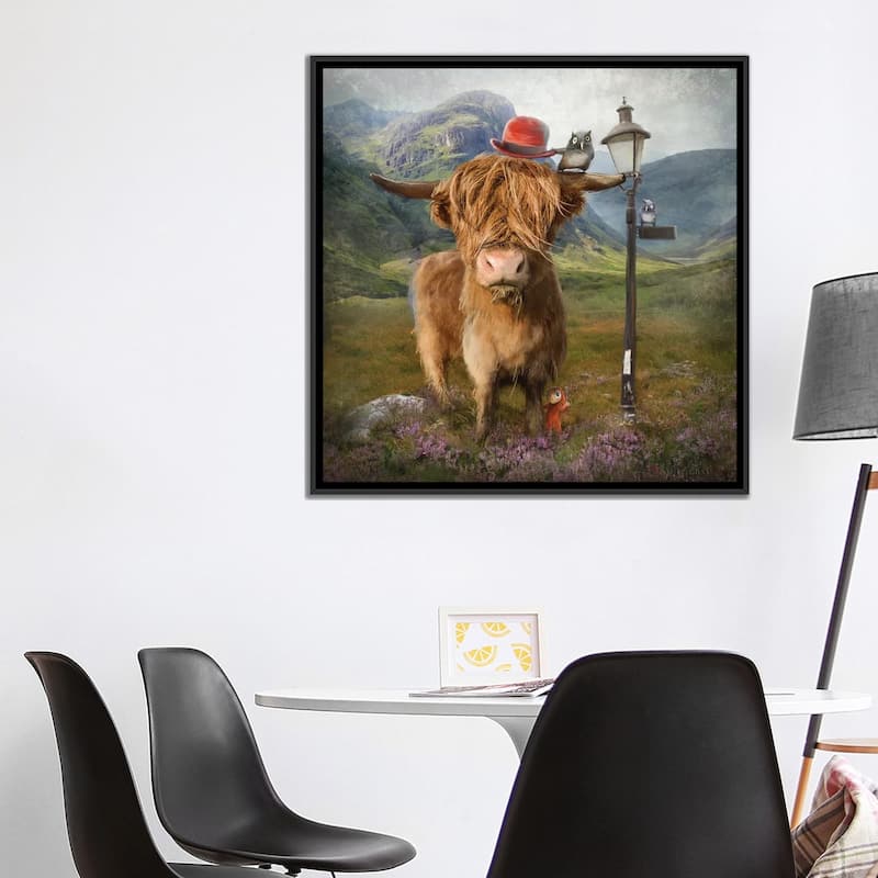 iCanvas "Highland Cow" by Matylda Konecka Framed Canvas Print