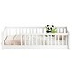 preview thumbnail 54 of 66, Twin Size Floor Bed Frame for Kids Bed with Fence Guardrails Endbed Storage Splint Platform Bed - Available with or without Door